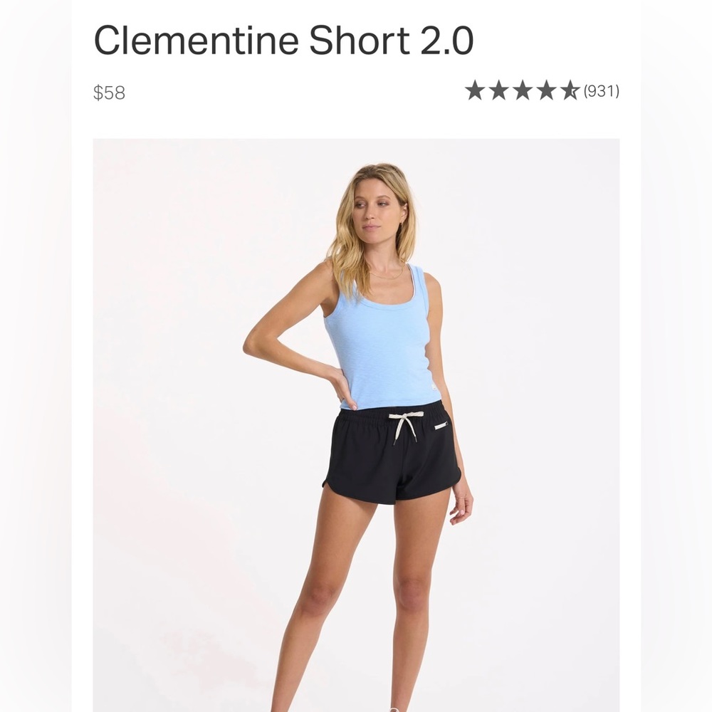Vuori Clementine short 2.0 black size small